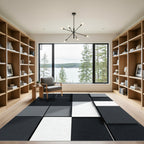 Monochromatic Geometric Squares Shadow Play Rug