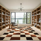 Brushed Copper Square Checkerboard Rug