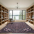 Dusty Rose Ornate Filigree Mandala Rug