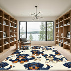 Cute Black and Tan Puppy Faces Rug