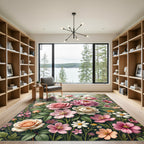 Romantic Pink Floral Bouquet Art Rug