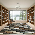 Modern Earthy Tone Brick Wall Texture Rug