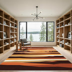Earthy Orange Desert Mesa Stripes Rug