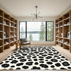 Bold Black Spots Cream Background Rug