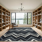 Charcoal Gray Chevron Interlock Rug