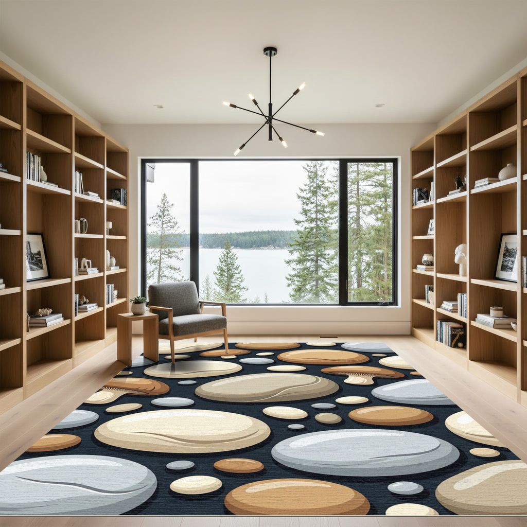 Rounded Pebbles Mushroom Collection Rug