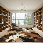 Earthy Tone Abstract Brush Stroke Rug
