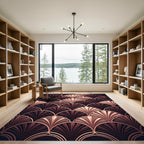 Art Deco Rose Gold Fan Layering Rug