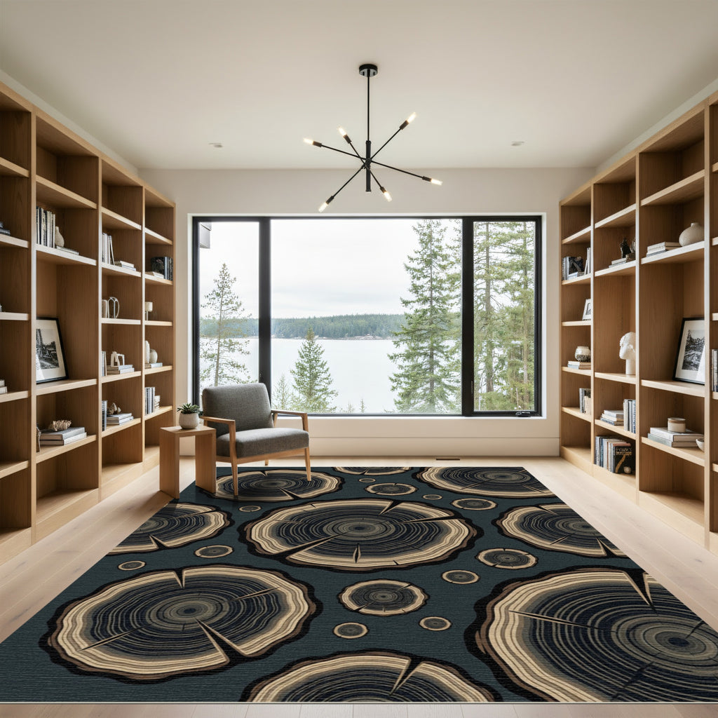 Wood Slice Circles Nature Texture Rug