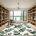 Botanical Eucalyptus Leaf Sage Foliage Rug