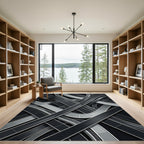 Monochrome Intersecting Highway Overpass Rug