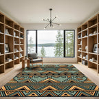 Earthen Aztec Geometric Terracotta Sage Arcs Rug