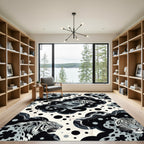 Monochromatic Feline Cloud Composition Rug