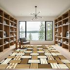 Woven Wood Plank Rectangles Rug
