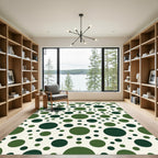 Deep Forest Polka Dot Circles Rug