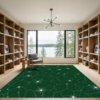 Deep Green Celestial Star Map Rug
