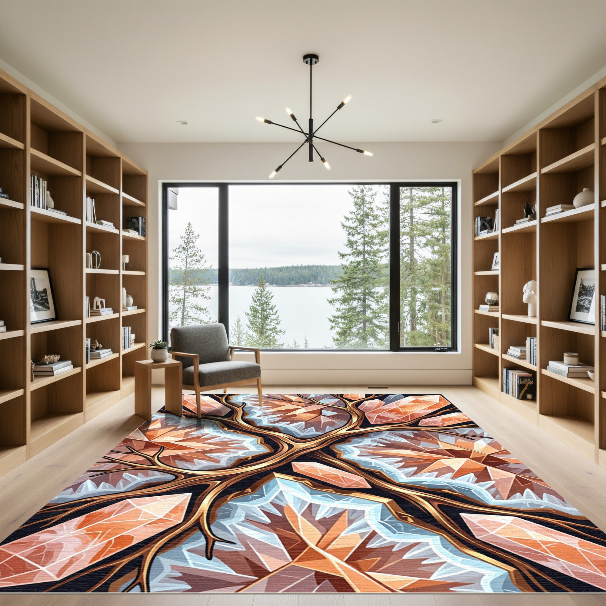 Golden Crystal Branch Radiance Rug