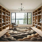 Earthy Tones Swirling Cloud Abstract Rug