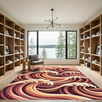 Copper Waves Ocean Art Rug
