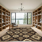 Celestial Sun Diamond Gold Brown Rug