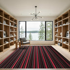 Crimson Brown Vertical Striped Rug