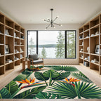 Vibrant Bird Of Paradise Foliage Rug