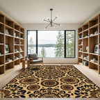 Animal Print Geometric Mandala Medallion Rug