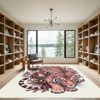 Blush Tiger in Tropical Foliage Rug