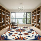 Celestial Navy and Terracotta Star Burst Rug