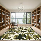 Olive Green Dinos in Forest Meadow Rug