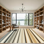 Earthy Neutral Tone Vertical Stripe Rug