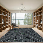 Urban Highway Interchange Overhead View Rug