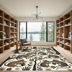Whimsical Woodland Mice Sepia Forest Rug