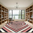 Coral Pink Heart Illusion Rug