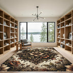Antique Sepia Botanical Scroll Rug