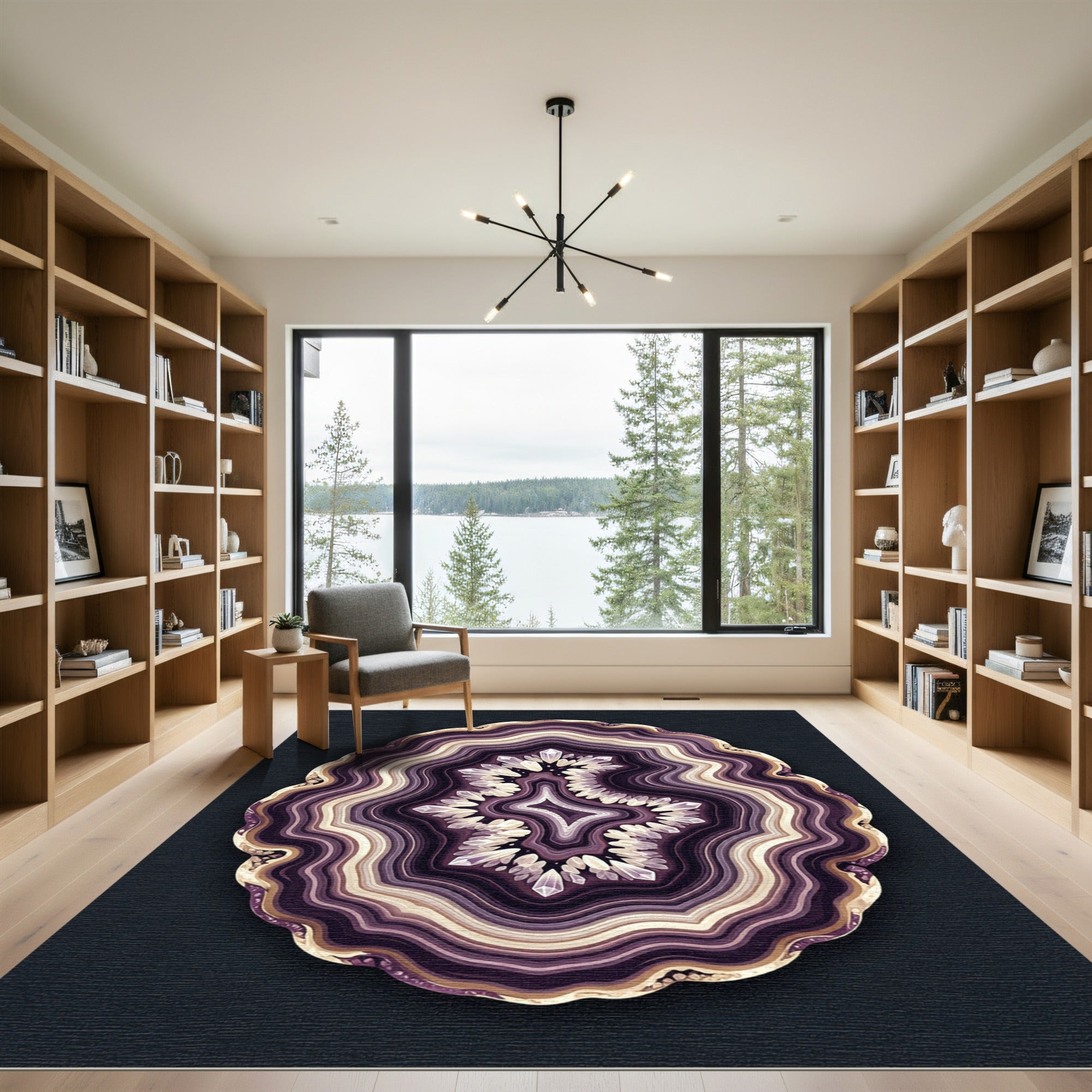Deep Purple Agate Crystal Splendor Rug