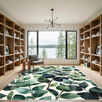 Eucalyptus Leaves Watercolor Botanical Display Rug