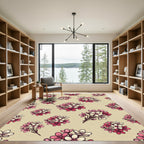 Sweet Pink Cherry Blossom Clusters Rug