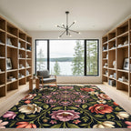 Ethereal Pink Floral Centerpiece Medallion Rug