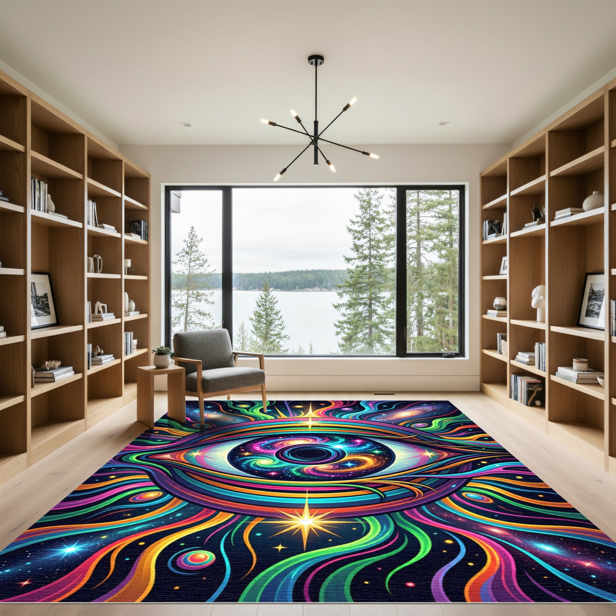 Cosmic Eye Galaxy Swirl Radiant Art Rug
