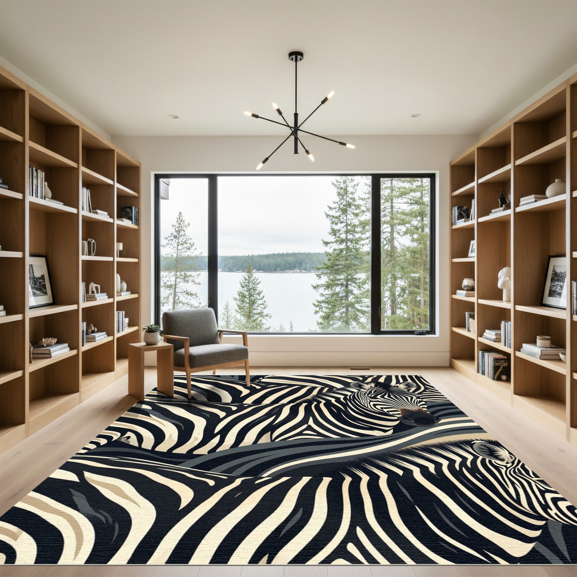 Bold Zebra Stripe Monochrome Contrast Rug