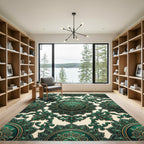 Emerald Vintage Filigree Medallion Rug