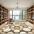 Earthy Tones Hexagonal Grid Rug