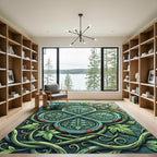 Oxidized Copper Clover Botanical Medallion Rug