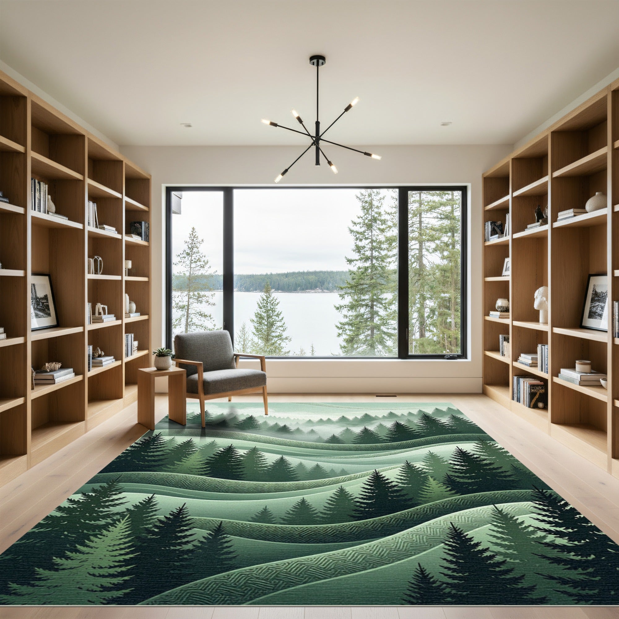 Evergreen Forest Rolling Hills Rug