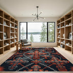 Gothic Crimson Cross Chain Art Rug