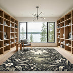 Vintage Garden Lattice White Blossom Rug