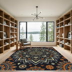 Sacred Golden Mandala Sun Chakra Rug