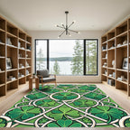 Celtic Clover Interlocking Emerald Knot Rug