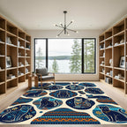 Enchanted Midnight Cat Folk Art Tapestry Rug